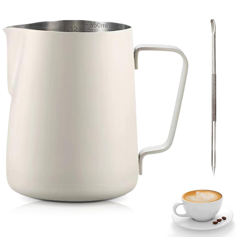 Barista Milk Jug - ミルクジャグ ステンレス製 計量器 ラテデコレーションアートペン バリスタ用 コーヒー