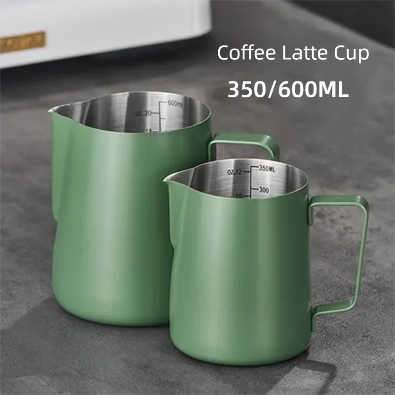 Barista Milk Jug - 350/600ML コーヒーミルク泡立てピッチャー 304ステンレス製 精密目盛り付き 高品質 ラテ