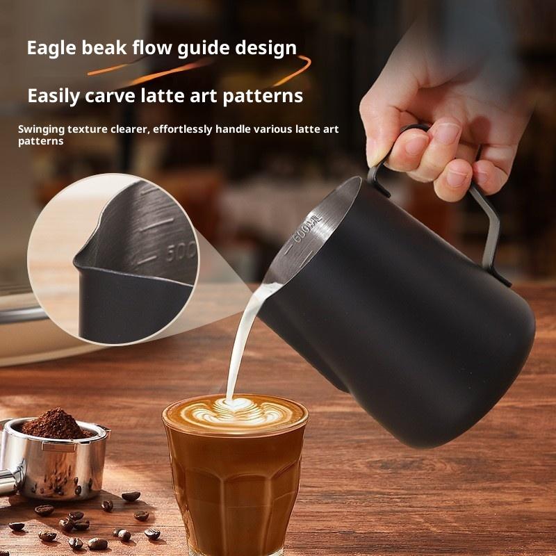 Barista Milk Jug - 350/600MLコーヒーミルク泡立てピッチャージャグステンレス鋼精密スケール高品質ラテバリスタプロフェッショナルコーヒー器具