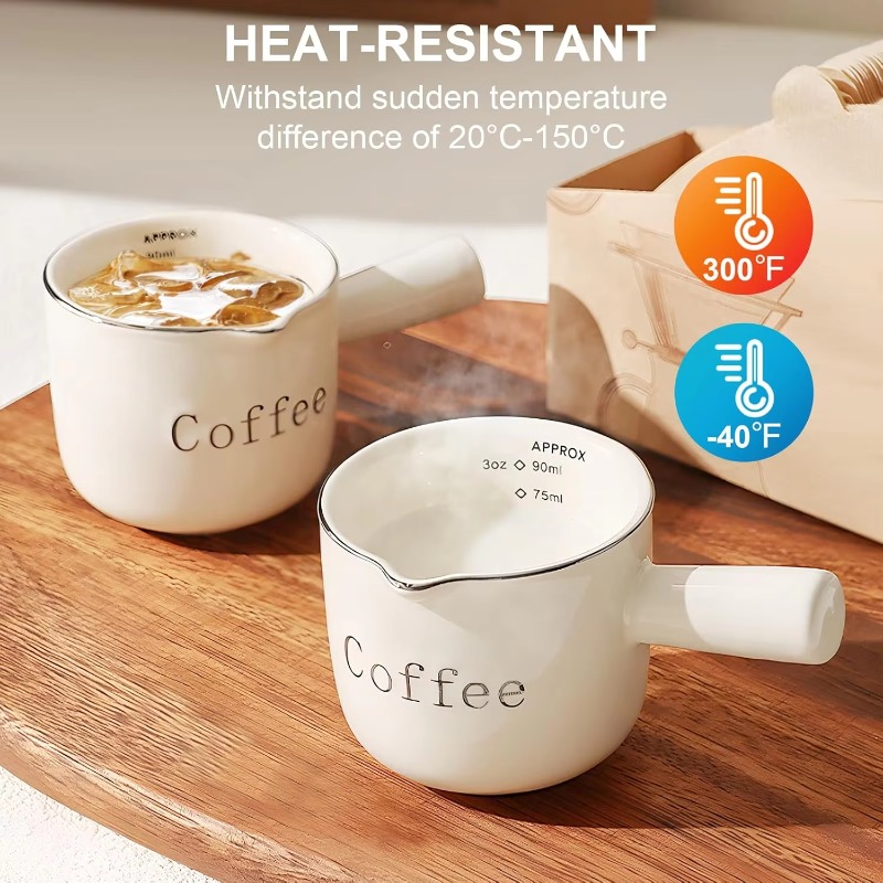 ミニセラミックコーヒーカップハンドル付き V 字型注ぎ口ミル - Coffee Tea With Milk のレビューと価格