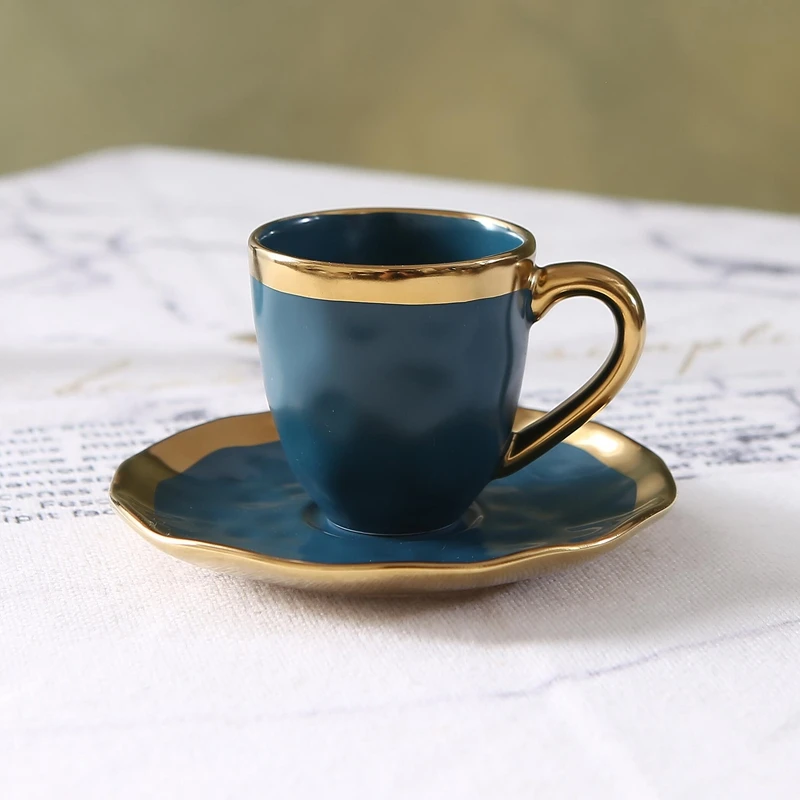 イタリアンカラー釉薬セラミック製小型コーヒーカップ＆プレート - Coffee Tea And Sugar Set のレビューと価格